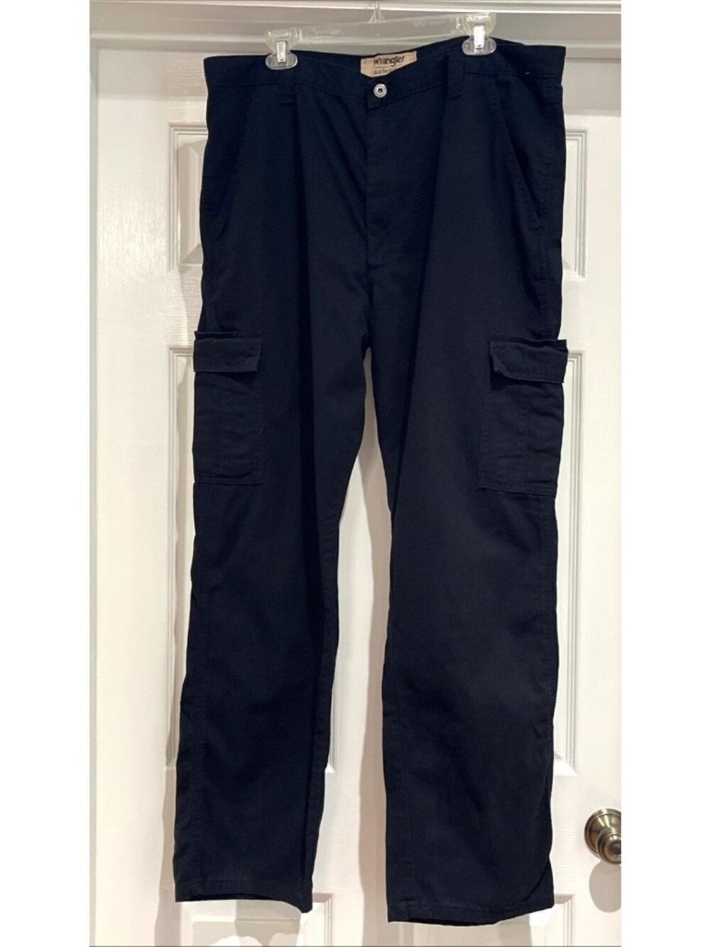 Wrangler Authentics Men's 38x34 Cargo Pants Black Workwear Gorpcore Relaxed